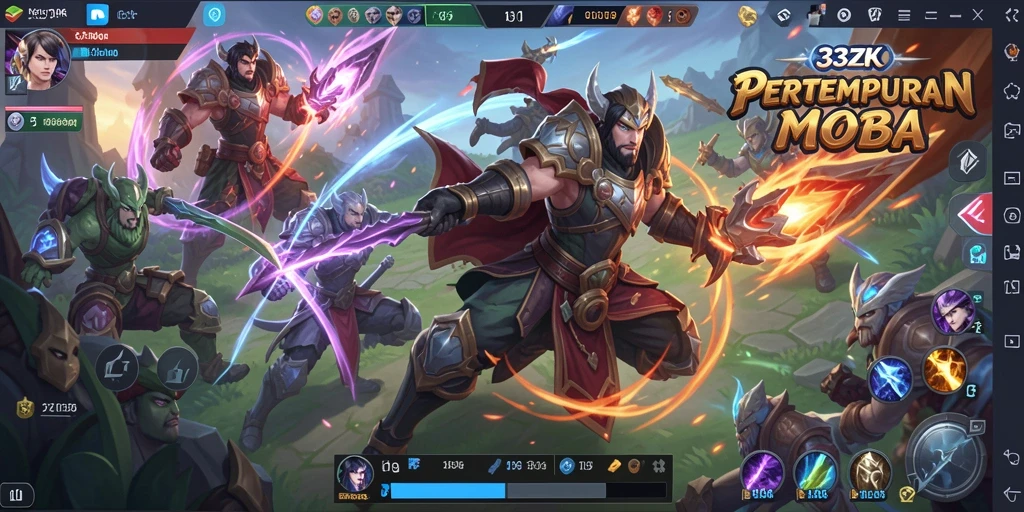 Tangkapan layar gameplay 33ZK yang menampilkan aksi seru pertempuran MOBA.