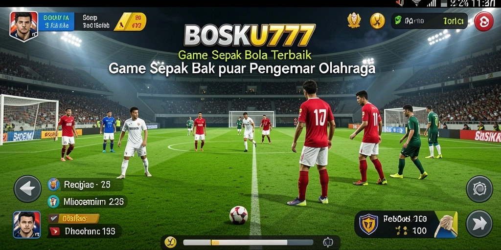 Tampilan gameplay seru dalam game sepak bola BOSKU777.
