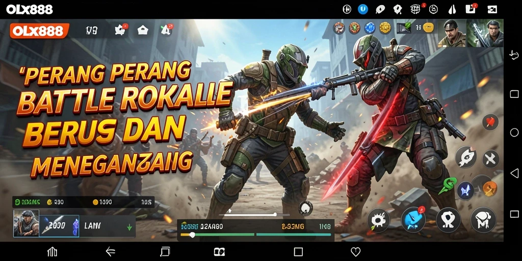 Gameplay seru dari OLX888 yang penuh aksi Battle Royale.
